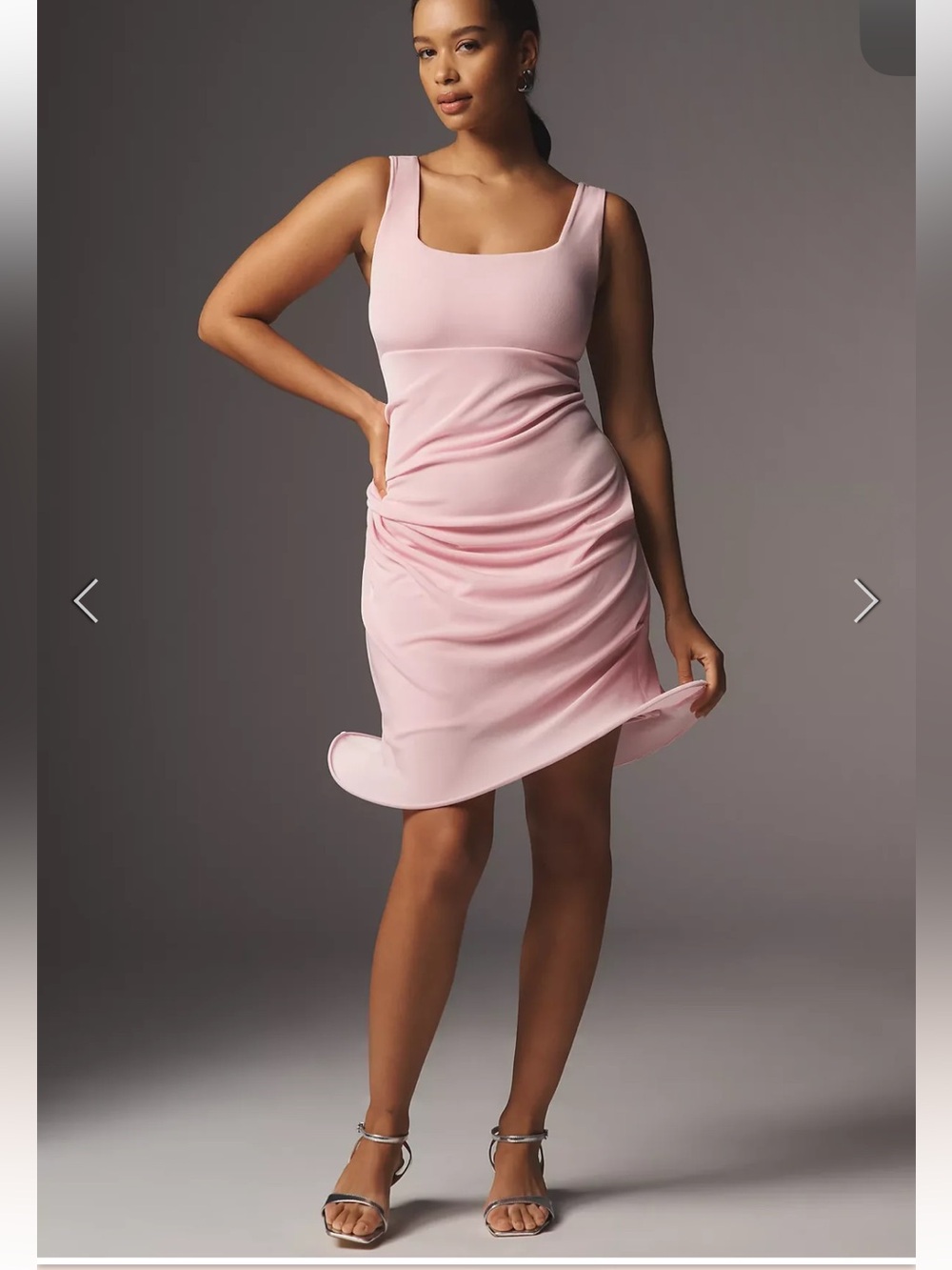 NWT Anthropologie Mare Mare Sleeveless Square Neck Asymmetric Flounce Mini Dress